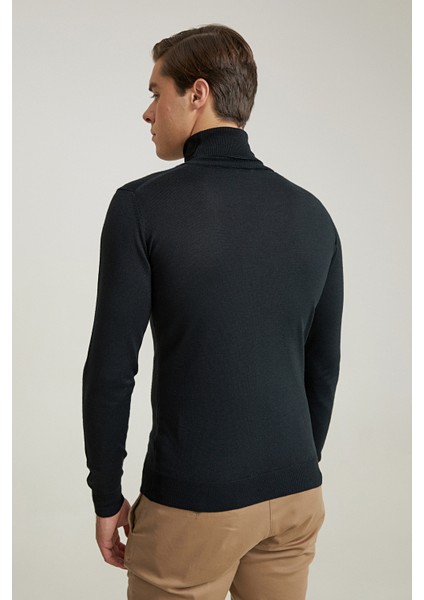 Ds Damat Regular Fit Siyah Düz Örgü Kazak fırsatları