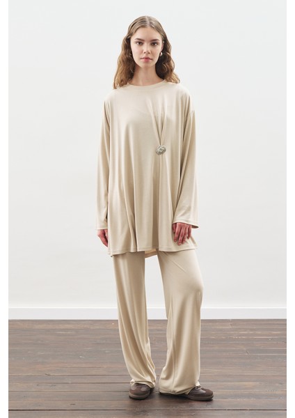 Düğüm Tasarımlı Pantolonlu Takım Taş modelleri