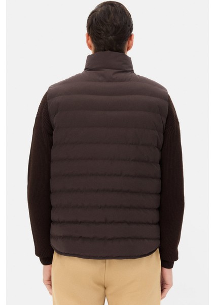 Ds Damat Regular Fit Kahverengi Düz Yelek Mont modelleri