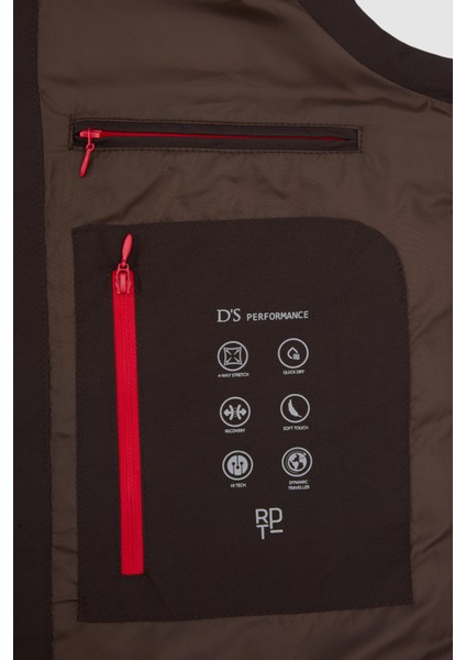 Ds Damat Regular Fit Kahverengi Düz Yelek Mont