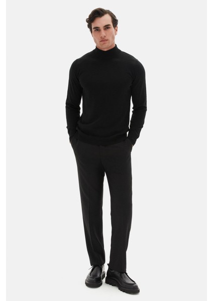 Ds Damat Regular Fit Siyah Düz Örgü Kazak modelleri