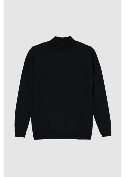 Ds Damat Regular Fit Siyah Düz Örgü Kazak indirimleri