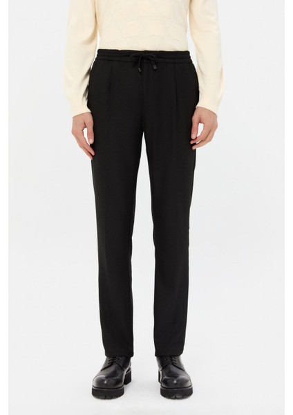 Ds Damat Regular Fit Siyah Gabardin Jogger Pantolon