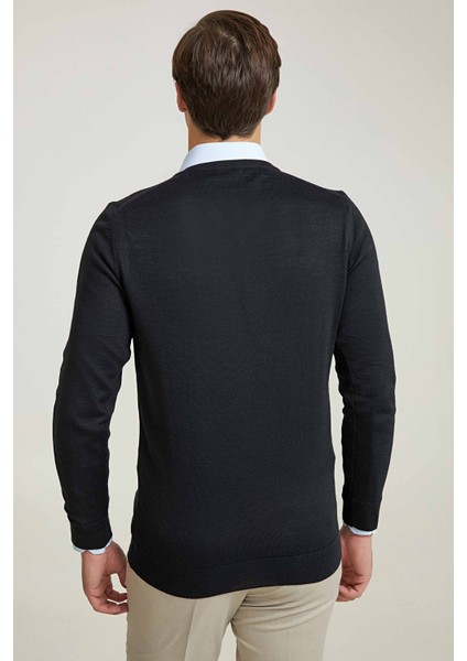 Ds Damat Regular Fit Siyah Düz Örgü Kazak fırsatları