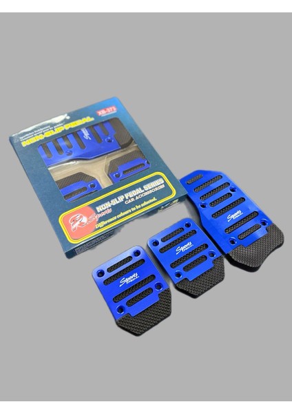 Araba Pedal Seti Spor Kaymaz Manuel Araba Gaz Fren Debriyaj Pedalı Kapağı Mavi Xb 373