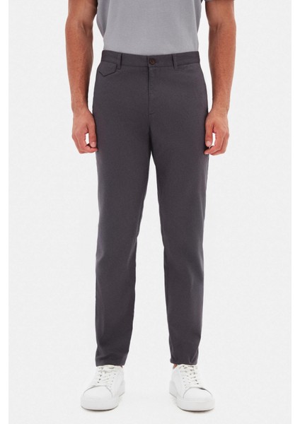 Slim Fit Antrasit Armürlü Chino Pantolon fırsatları