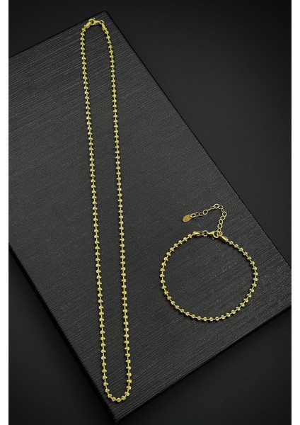 925 Ayar Gümüş Italyan Model Altın Renk Erkek Bileklik/kolye Set FRJ12610-3610-G