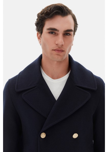 Ds Damat Slim Fit Lacivert Diyogonal Palto fiyatları
