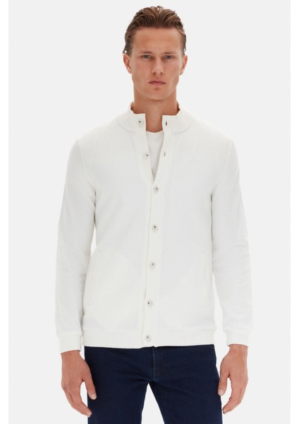 Ds Damat Regular Fit Ekru Düz Örgü Hirka