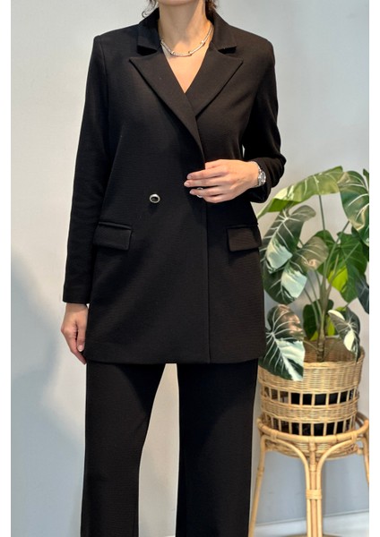Örme Blazer Pantolon Takım 15227 Siyah fiyatları