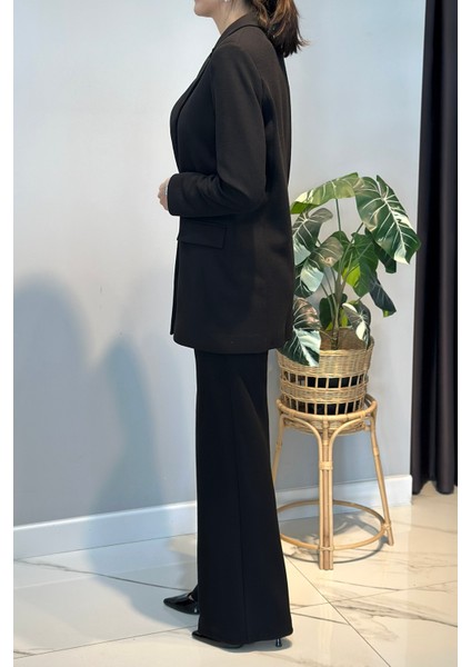 Örme Blazer Pantolon Takım 15227 Siyah fırsatları
