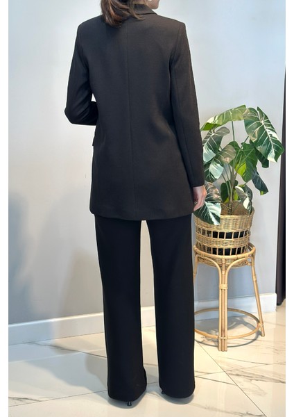 Örme Blazer Pantolon Takım 15227 Siyah indirimleri