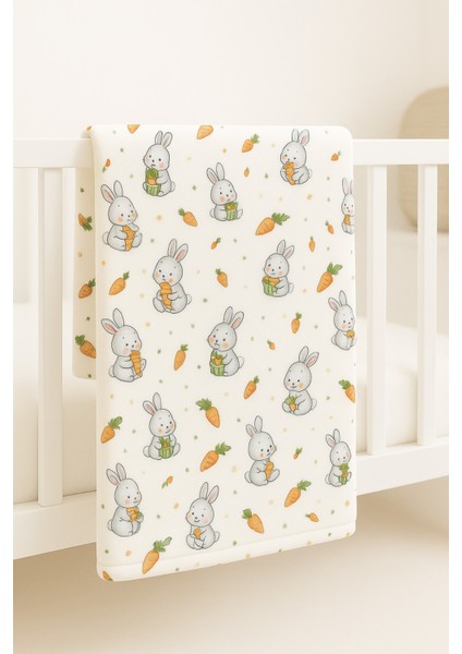 Çift Taraflı Bebek&çocuk Battaniyesi %100 Pamuk Pazen Desenli 100X120 cm