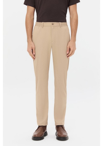 Ds Damat Relaxed Fit Bej Düz Jogger Pantolon