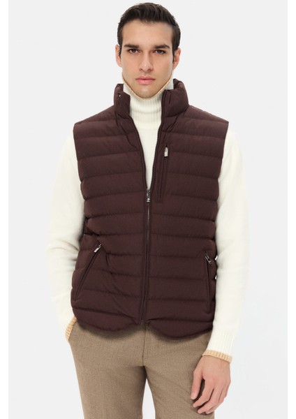 Ds Damat Regular Fit Mürdüm Düz Yelek Mont