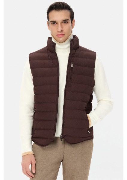 Ds Damat Regular Fit Mürdüm Düz Yelek Mont