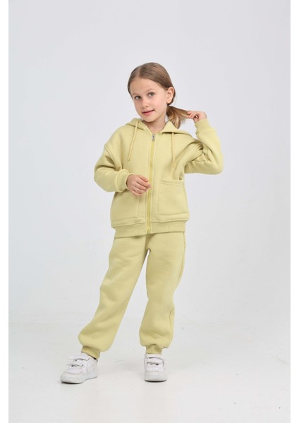 Kız Çocuk Cep Detaylı Hırkalı Eşofman Takım modelleri