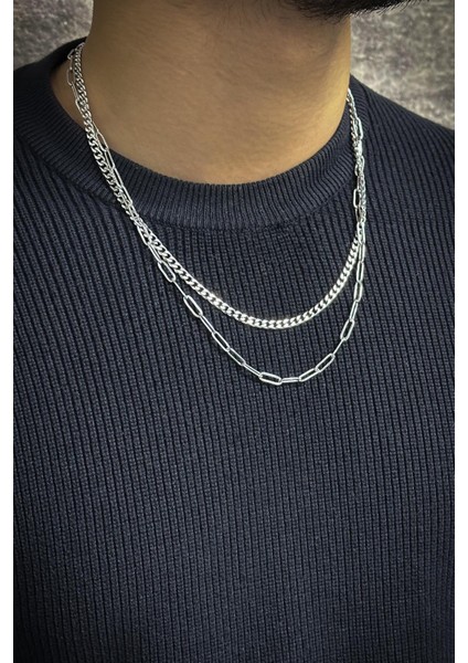 316L Çelik Italyan Model Gümüş Renk Erkek Bileklik/kolye Set FRJ12450-3450-A fırsatları