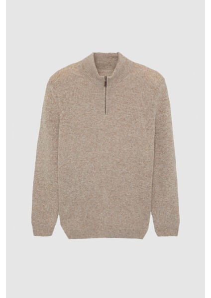 Ds Damat Regular Fit Bej Yün Karışımlı Kazak indirimleri