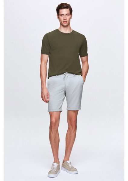 Slim Fit Haki Düz Örgü T-Shirt fırsatları