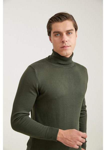 Ds Damat Regular Fit Haki Düz Örgü Kazak fiyatları