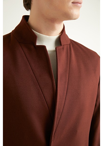 Slim Fit Kiremit Düz Palto fırsatları