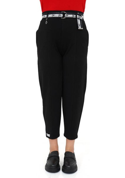 Büyük Beden Mom Kemerli Yüksek Bel Örme Kadın Pantolon modelleri