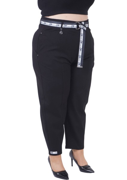 Büyük Beden Mom Kemerli Yüksek Bel Örme Kadın Pantolon indirimleri