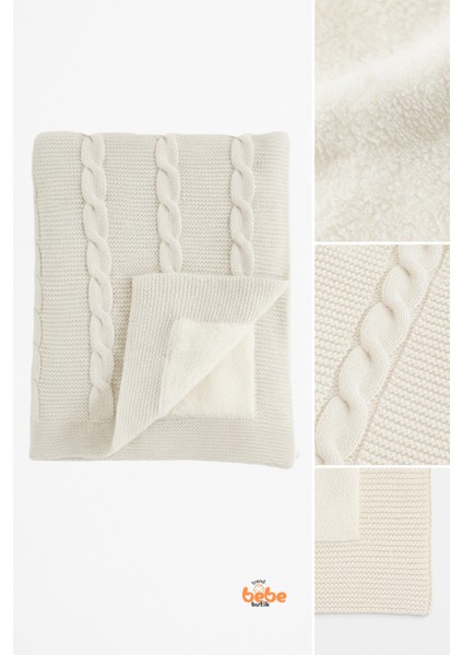 Içi Peluş Polar Triko Örgü Bebek Battaniyesi Kalın,yumuşak,saç Örgü Desenli Polar Bebek Battaniyesi