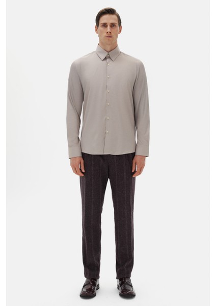 Slim Fit Vizon Düz Gömlek modelleri