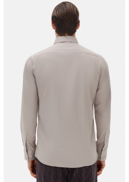 Slim Fit Vizon Düz Gömlek fırsatları