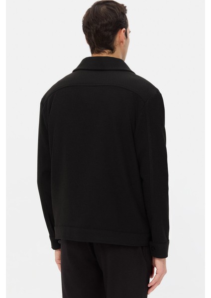 Relaxed Fit Siyah Örme Gömlek Ceket modelleri
