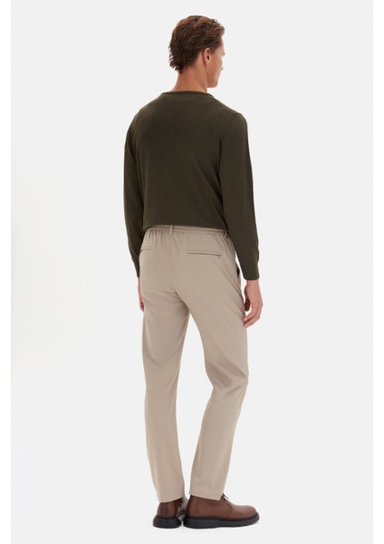 Ds Damat Relaxed Fit Bej Düz Jogger Pantolon