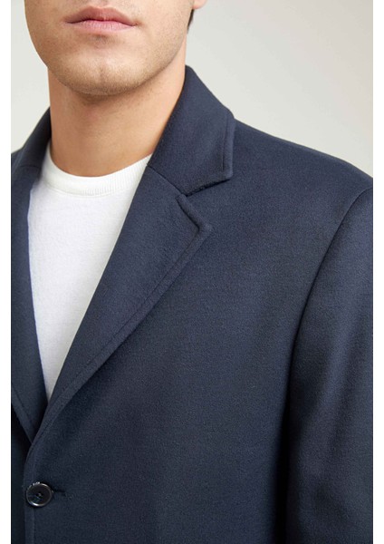 Ds Damat Regular Fit Lacivert Düz Palto modelleri