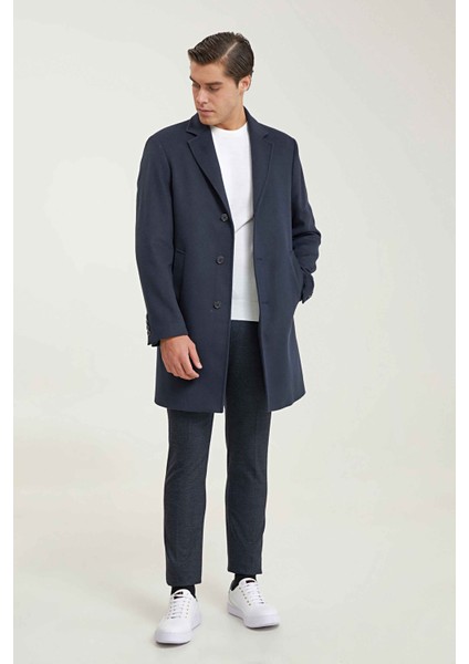 Ds Damat Regular Fit Lacivert Düz Palto indirimleri