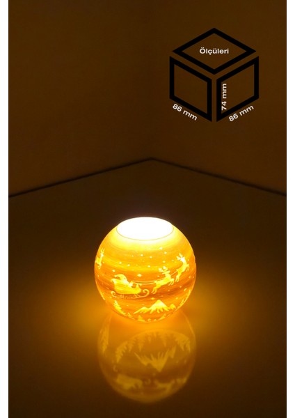 Yılbaşı Noel Baba Modelli Tealight Girintili Mumluk NO.2106N (Led Işık Dahil)