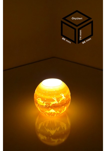 Yılbaşı Noel Baba Modelli Tealight Girintili Mumluk NO.2106N (Led Işık Dahil) modelleri