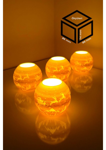 Yılbaşı Noel Baba Modelli Tealight Girintili Mumluk NO.2106N (Led Işık Dahil) fırsatları
