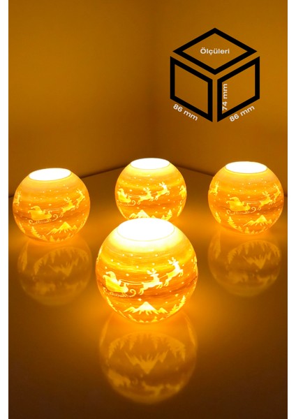 Yılbaşı Noel Baba Modelli Tealight Girintili Mumluk NO.2106N (Led Işık Dahil) indirimleri