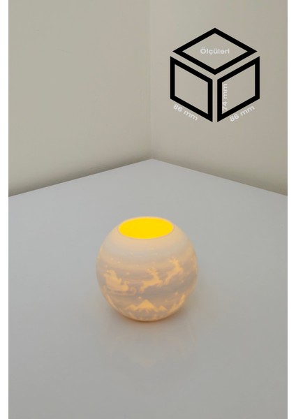 Yılbaşı Noel Baba Modelli Tealight Girintili Mumluk NO.2106N (Led Işık Dahil)