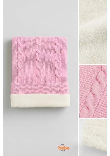 Içi Peluş Polar Triko Örgü Bebek Battaniyesi Kalın,yumuşak,saç Örgü Desenli Polar Bebek Battaniyesi