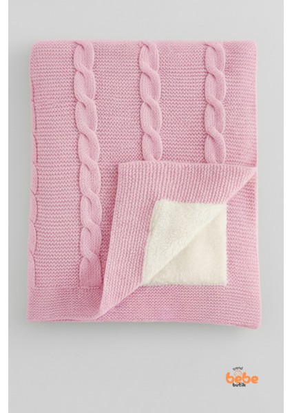 Içi Peluş Polar Triko Örgü Bebek Battaniyesi Kalın,yumuşak,saç Örgü Desenli Polar Bebek Battaniyesi