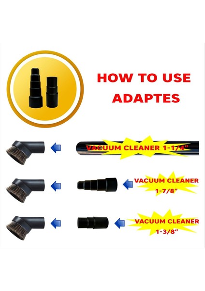 8 Pack Hanehalkı Vakum Temizleme Kiti-1-7/8inch, 1-3/8inch (35MM) ve 1-1/4inch (32MM) Ek ve Aksesuarlara Uyuyor (Yurt Dışından) fiyatları