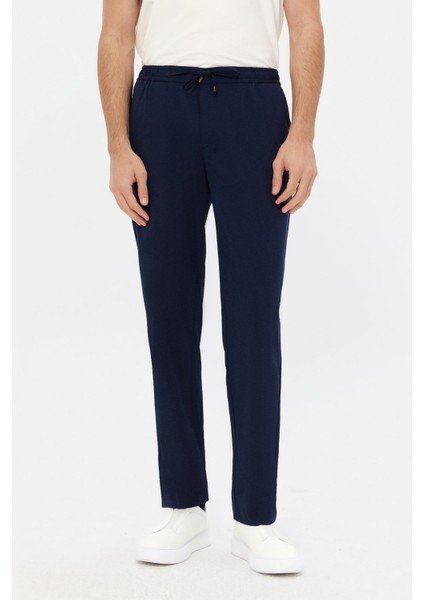 Ds Damat Comfort Fit Lacivert Düz Jogger Pantolon