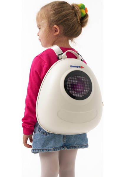LED Big Eyes Akıllı Çocuk Sırt Çantası – Sert Kasa, USB Şarj Girişli