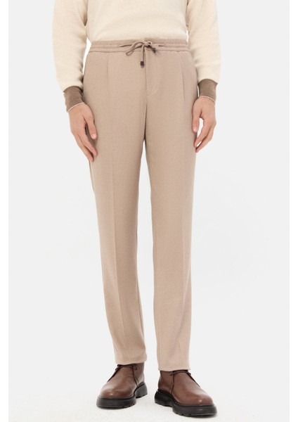 Ds Damat Regular Fit Bej Gabardin Jogger Pantolon