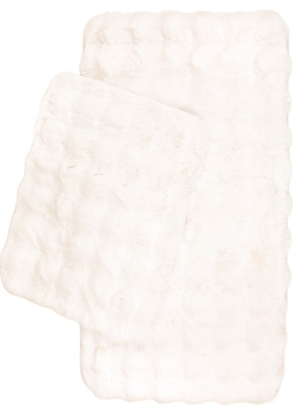 Premium Deri Taban, Yüksek Tüylü Yumuşak,bubble Post Banyo Paspası 2'li 100X60 - 60X50 cm