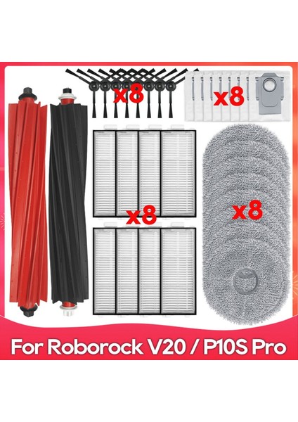 Roborock Qrevo Master / Qrevo Slim Roller Yan Fırça Hepa Filtre Mop Bez Toz Çantaları Aksesuar Parçaları (Yurt Dışından)