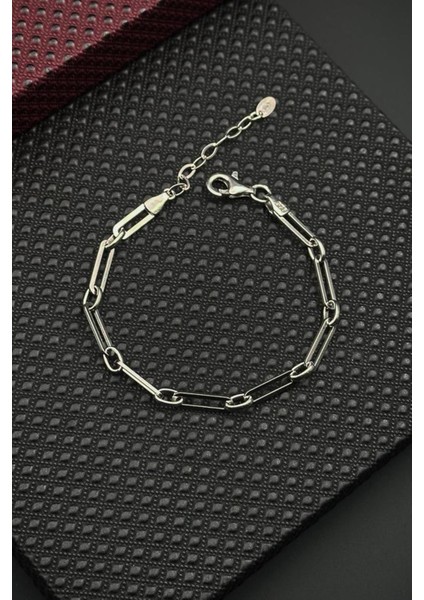 925 Ayar Gümüş Italyan Model Gümüş Renk Erkek Bileklik FRJ12679-3679-A