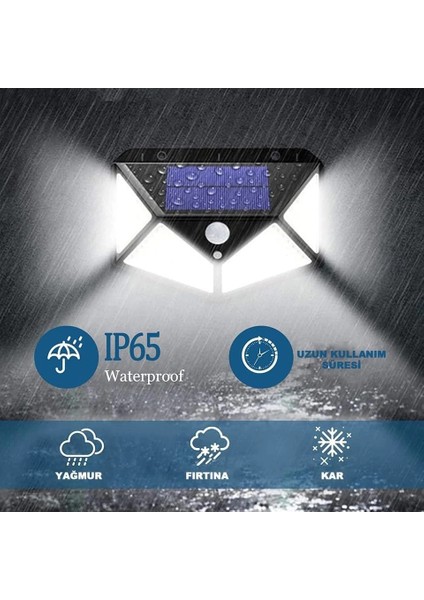 100 LED Dış Mekan Solar Aydınlatma Fotoselli Solar Lamba Hareket Sensörlü modelleri